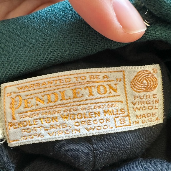 Emerald Green Wide Leg Wool Pants - Picture 3 of 5